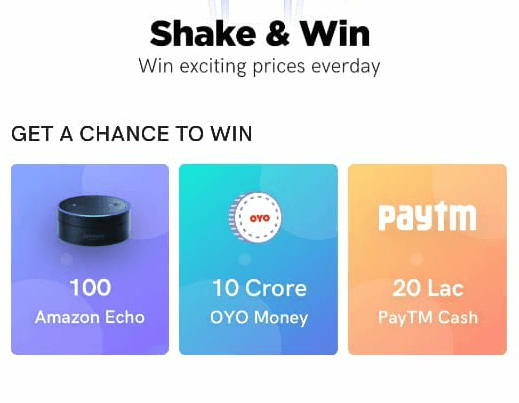 Oyo Shake and win prizes