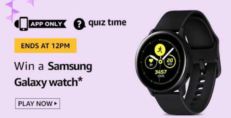 Amazon Quiz Answers Today Win Samsung Galaxy Watch