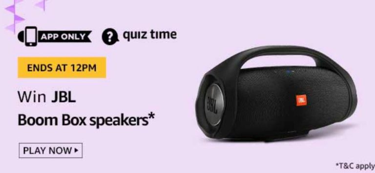 Amazon Quiz Today Answers Win JBL Boom Box Speakers