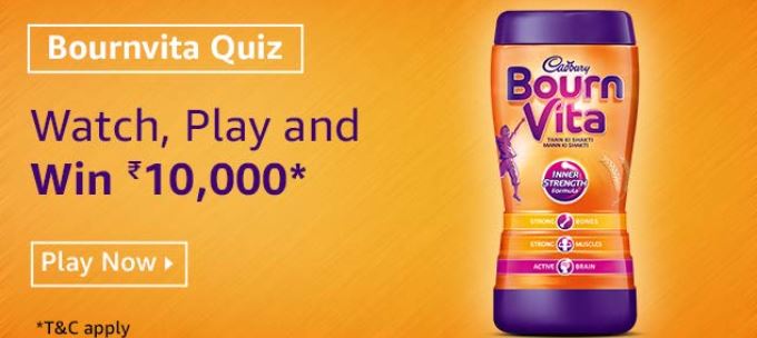 Amazon Bournvita Quiz Win Rs 10000