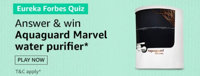 Amazon Eureka Forbes Quiz Win Purifier