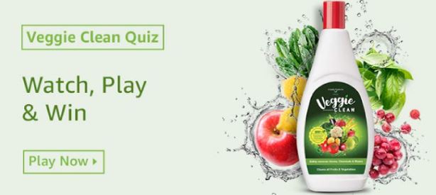 Amazon Veggie Clean Quiz Answers Win Rs 10000