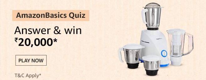 AmazonBasics Quiz Answers Win Rs 20000