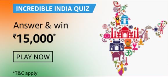 Amazon Incredible India Quiz Answers