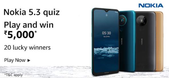 Amazon Nokia 5.3 Quiz Answers