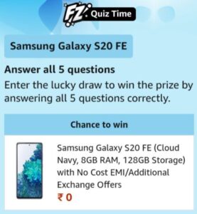 Amazon Samsung Galaxy S20 FE Quiz Answers