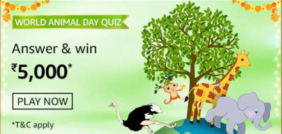 Amazon World Animal Day Quiz Answers