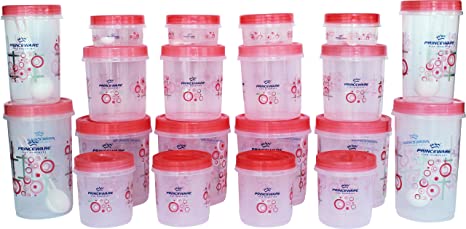 Princeware Twister Combo Plastic Package Container Set, 20-Pieces, Pink AllTrickz.jpg