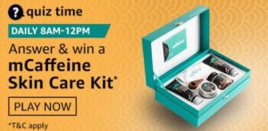 Amazon Quiz Answers Today Win mCaffeine Skin Care Kit