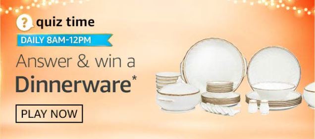 Amazon Quiz Win Dinnerware Answers