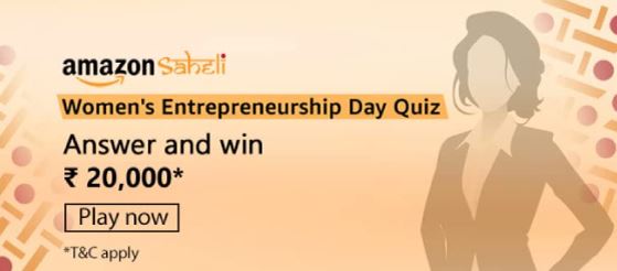 Amazon Saheli Womens Entrepreneurship Day Quiz Answers