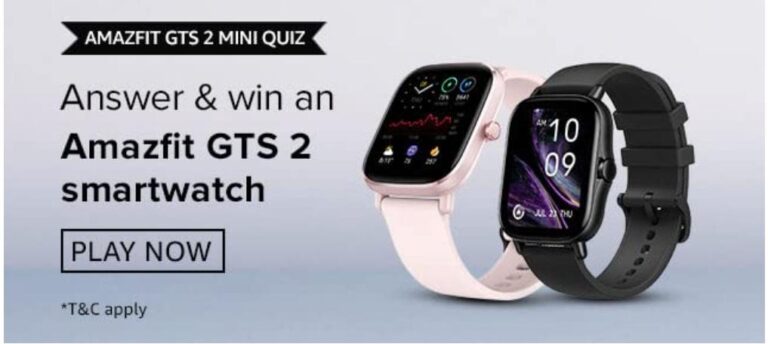 Amazon-Amazfit-GTS-2-Mini-Quiz-Answers