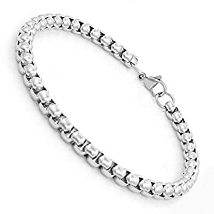 Nakabh 8 inch Stylish Chain Style Stainless Steel Bracelet for Men Boys Unisex  Silver  AllTrickz.jpg
