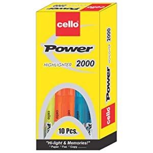 Cello Power Line Highlighter   Pack of 10  Multicolor  AllTrickz.jpg