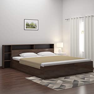 @home By Nilkamal Torrie Particle Board Engineered Wood Platform King Size Bed with Box Storage  Black  AllTrickz.jpg