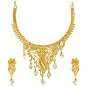 Sukkhi Lavish 24 Carat Gold Plated Floral Choker Necklace Set for Women  SKR67367  AllTrickz.jpg